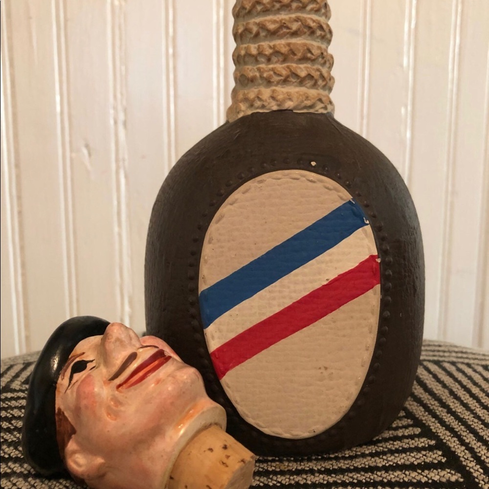 Vintage hand painted Partisian figure decanter from Japan